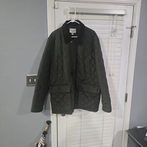 Cole Haan Quilted Mens 2X Barn Jacket Coat Lined Elbow Patches Chore‎ Pockets